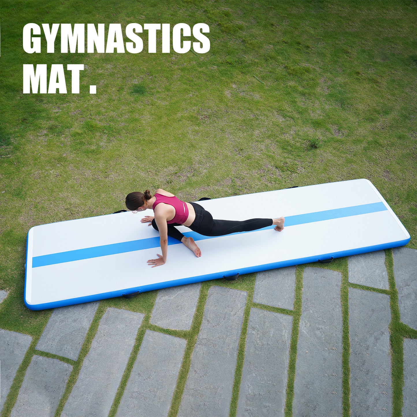 Inflatable Gymnastics Mat with Pump Blue