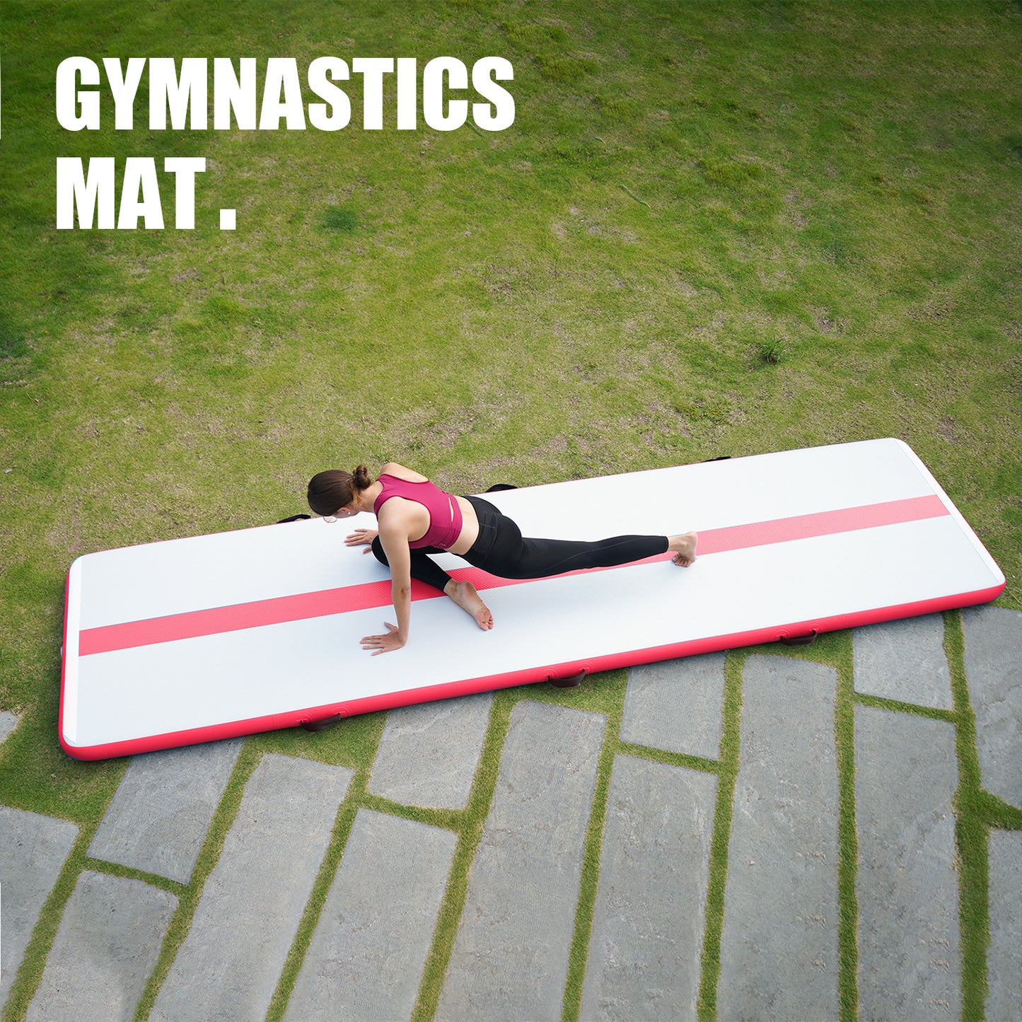 Inflatable Gymnastics Mat with Pump Pink