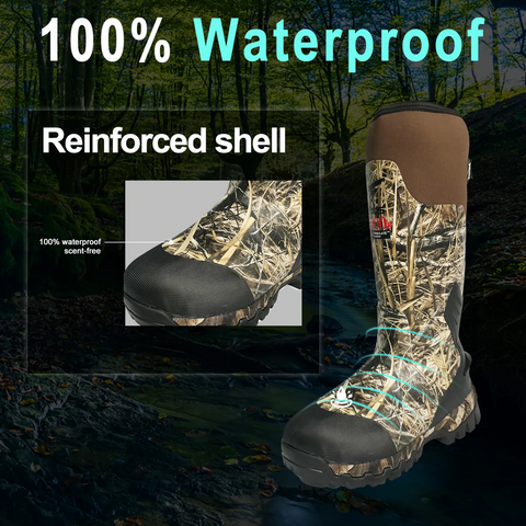 Rubber Hunting Boots With 1000g Thinsulate Insulation For Adult