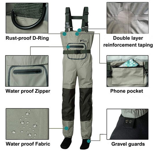 H-Back Chest Waders with Neoprene Stocking Foot