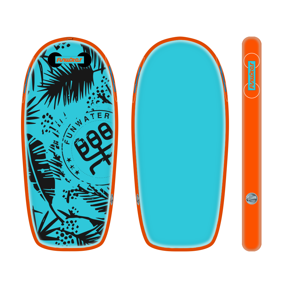 funwater inflatable bodyboard graffiti leisure summer blue and orange color waterproof adventure sport affordable