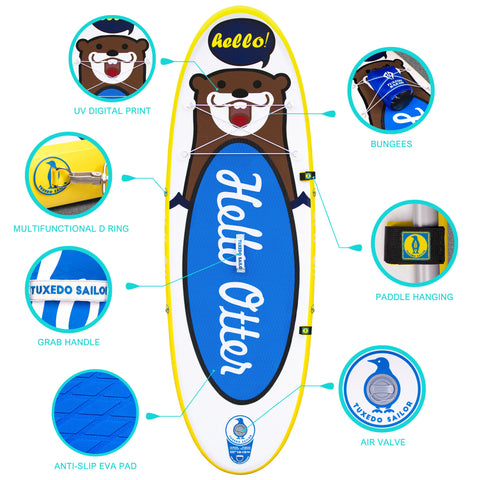 funwater inflatable paddle board designed for children 8' with a sup general seat